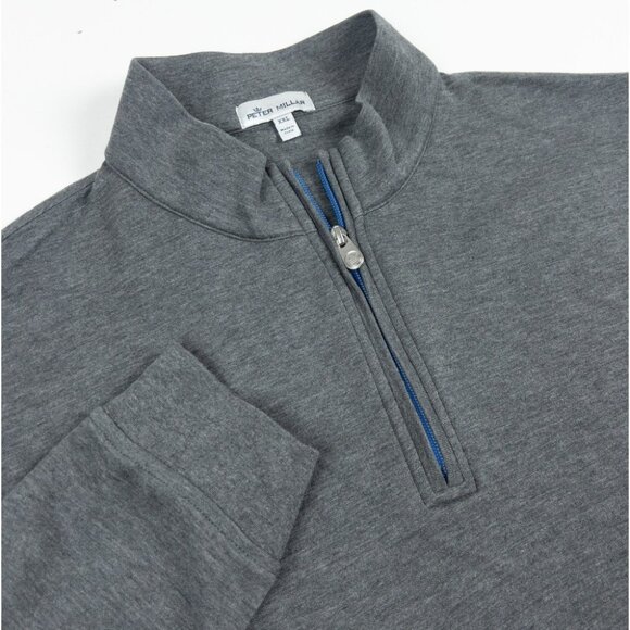 Peter Millar 1/4 Zip Sweater Men 2XL Crown Comfort Interlock Gray Pullover Modal - Picture 1 of 12